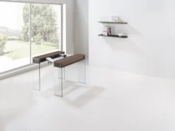 Tavolo consolle allungabile Ronny Big in vetro e laminato