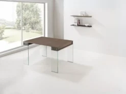 Tavolo consolle allungabile Ronny Big in vetro e laminato