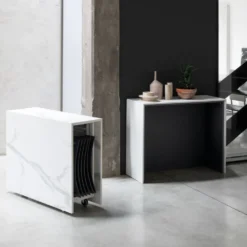 Tavolo consolle con sedie incorporate Newton3