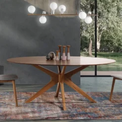 Tavolo da pranzo ovale in legno Hubbard Oak