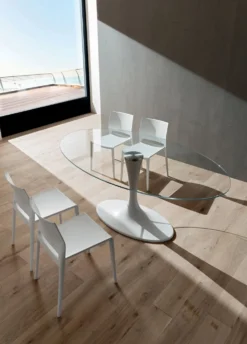 Tavolo fisso ovale Avalon Glass