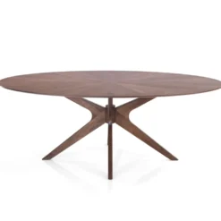 Tavolo ovale in legno Hubbard Walnut