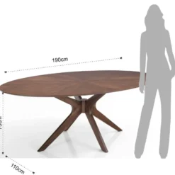 Tavolo ovale in legno Hubbard Walnut