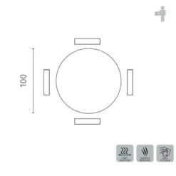 Tavolo rotondo Velor in ceramica e metallo