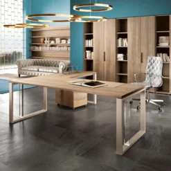 Valentia | Scrivania direzionale angolare Made in Italy